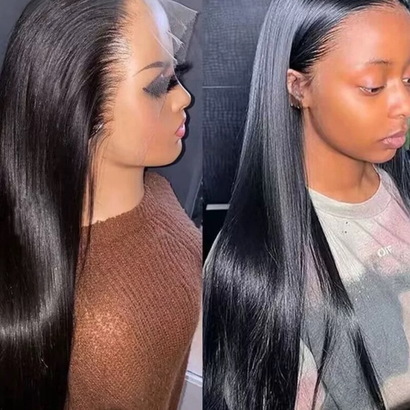 Ladies wig with long black hair